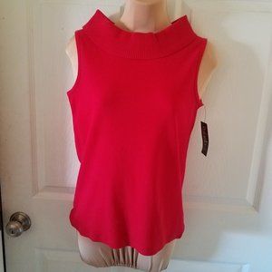 Rafaella red  bateau collar neck knit top